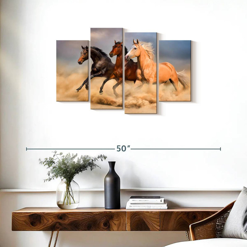 Speeding Stallion Horses, H 22 po x l 36 po