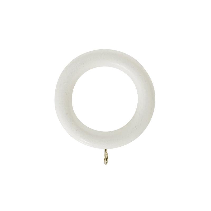 Keswick Wooden Complete Curtain Pole and Hardware Set, 3.5cm H x 120cm W x 3.5cm D, Linen White