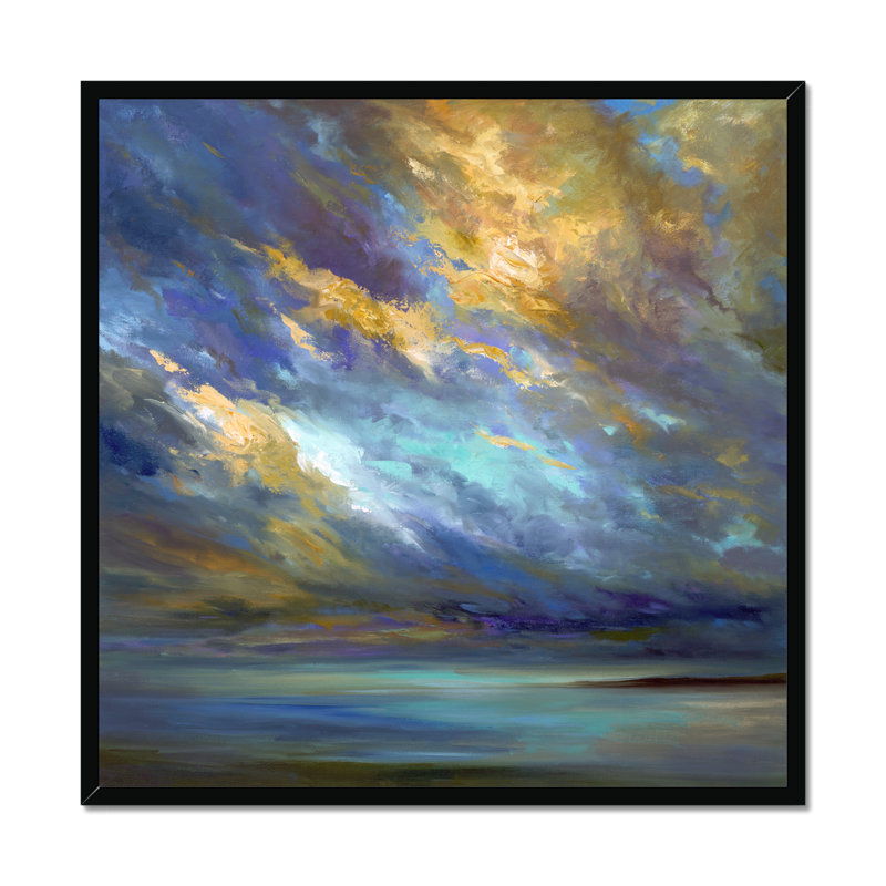 Coastal Clouds #30 by Sheila Finch - Painting, Black Framed Paper Print, 95cm H x 95cm W x 2.3cm D