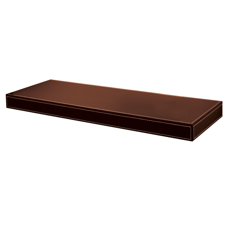 Azure Leather Floating Shelf, Rich Brown, 1.75" H x 36" W x 10" D