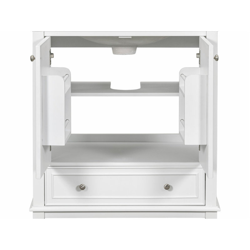 30.00'' Single Bathroom Vanity with Ceramic Top, White
