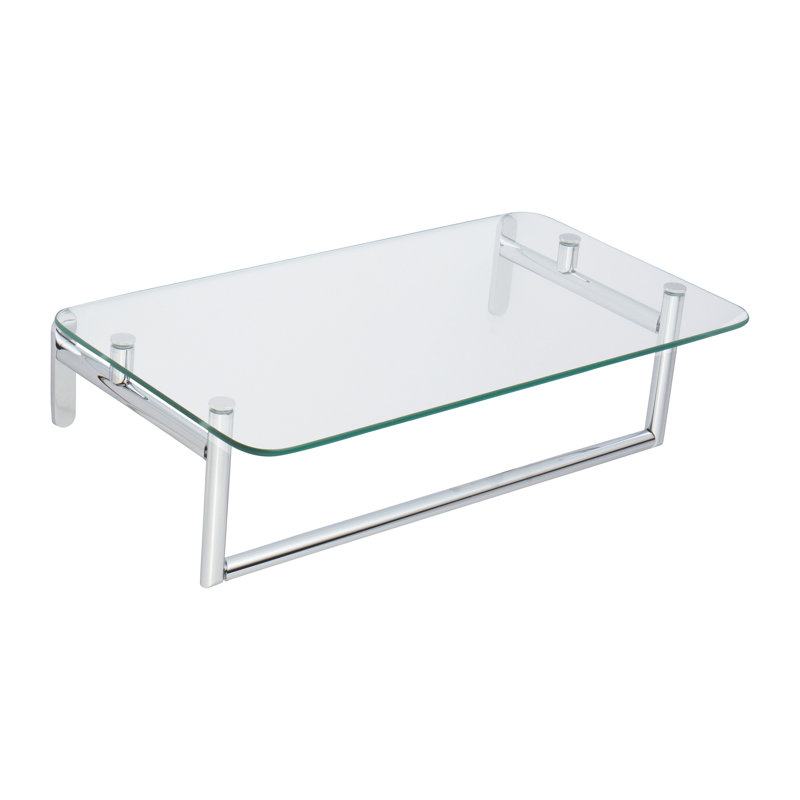 Sine 24" Hotel Shelf with Towel Bar, Polished chrome