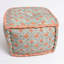 Repose-pieds carré décoratif de 20 po x 20 po x 14 po à motif floral Boho