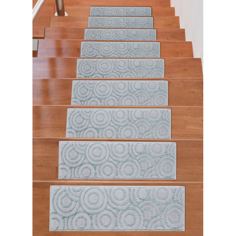 Tapis d'escalier Windham, Gris / bleu sarcelle