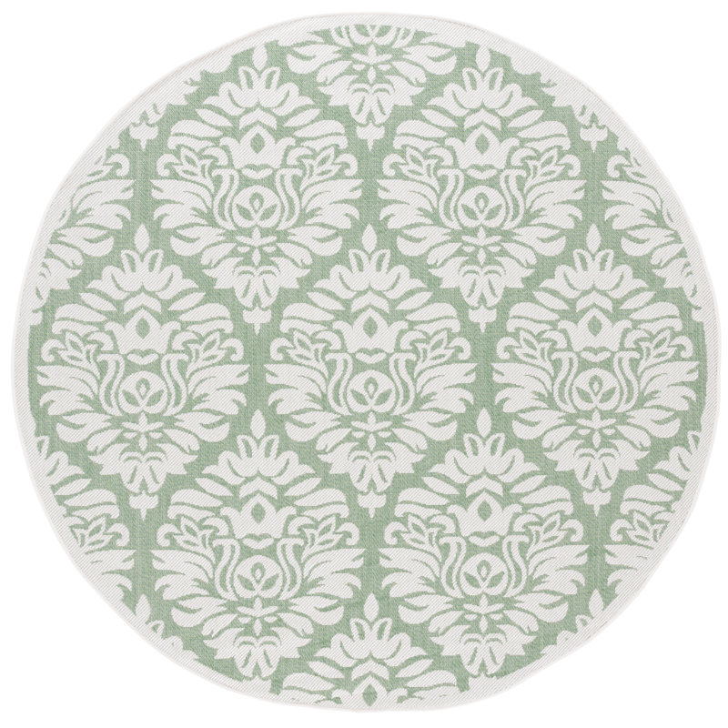Nalaiya Performance Machine Washable Geometric Indoor/Outdoor Area Rug, Round 6'7"