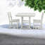 Ensemble de salle à manger de patio en PEHD blanc - Ensemble bistro et chaises 3 pièces toutes saisons pour balcon, porche et jardin