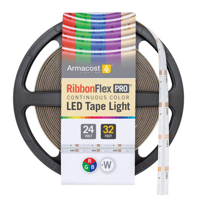 RibbonFlex Pro 24V COB LED Strip Light Tape RGB+W, 300 Lumens/Ft, 10M