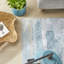 Abstract Blue Washable/Stain Guarded Area Rug -156913447