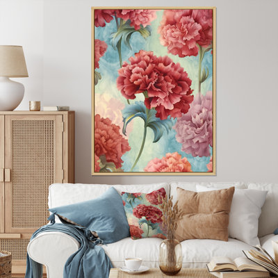 Harmonie des œillets rouges sur toile