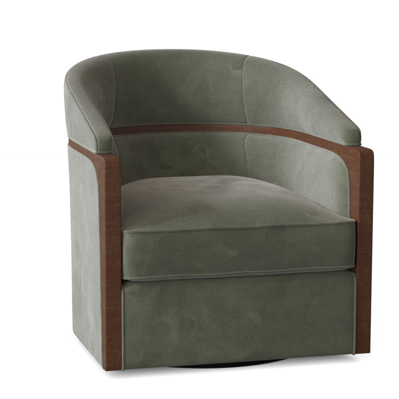 Forester Upholstered Swivel Barrel Chair, Hazelnut, 9953 Willow Polyester