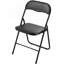 Ensemble de 4 chaises pliantes portatives en cuir avec coussin rembourré noir