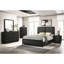 Lit très grand tapissier noir de style Mid-Century moderne, housse, tête de lit gris anthracite et pieds de support stables, style moderne, tissu anti-rayures, base