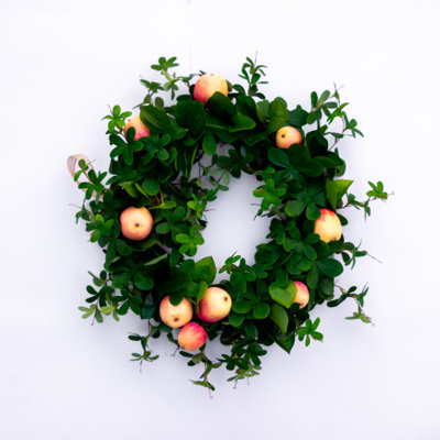 Handcrafted Faux Apple 17'' Wreath