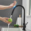 Robinet de cuisine rétractable à poignée simple avec accessoires-54448290
