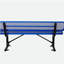 Banc en acier avec dossier 6 pi. Bleu