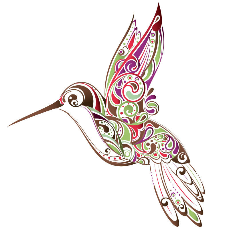 Hummingbird Swirl Wall Sticker My Wonderful Walls 