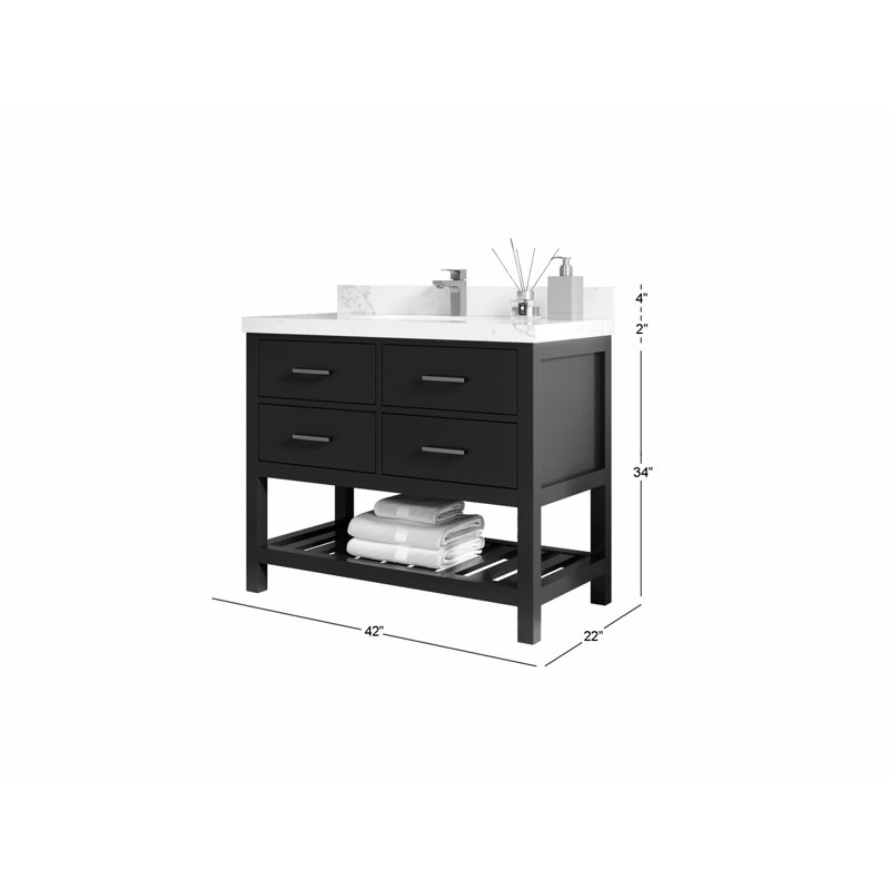 Parker 42 po X P 22 po De salle de bain Quartz, Doré Viola