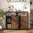 Heloise 39.37" Sideboard Buffet Cabinet With Sliding Barn Doors For Living Room, Dining Room, Kitchen, Hallway