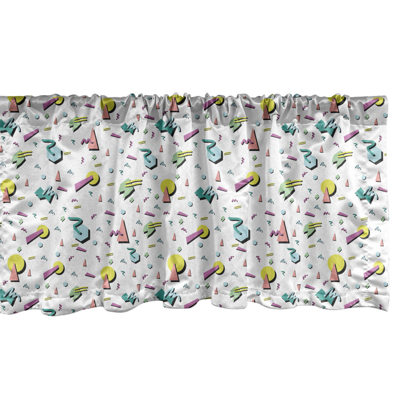 Multicolore paquet de 2 cantonnières rétro Ambesonne, L 54 po x L 12 po