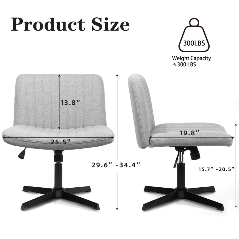 Fauteuil de bureau 25 po, Gris clair