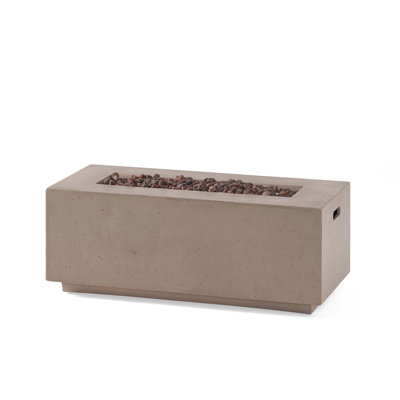 40" Outdoor 40,000 BTU Rectangular Mgo Concrete Propane Fire Pit,Tank Cover Not Included