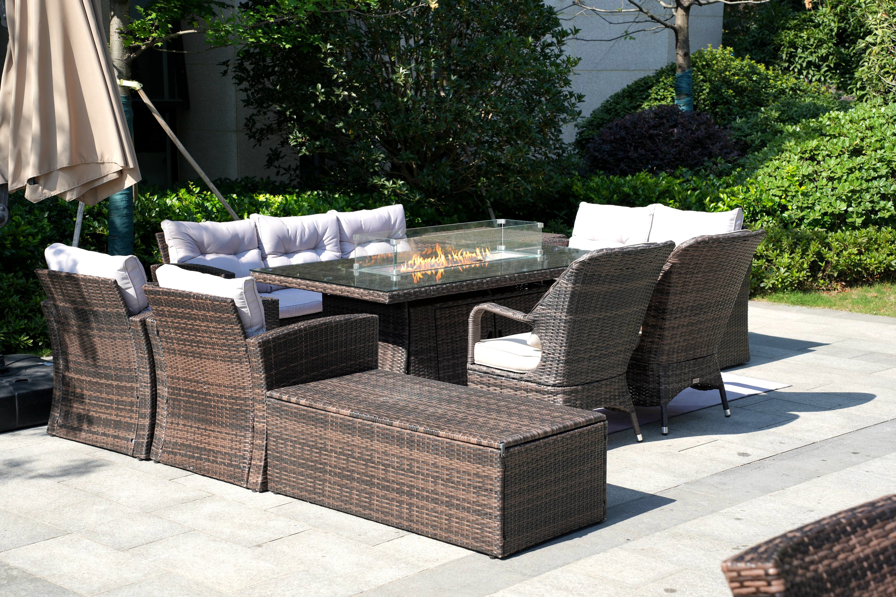 Lark Manor Leonard Wicker/Rattan 9 Person Seating Group With Mixed