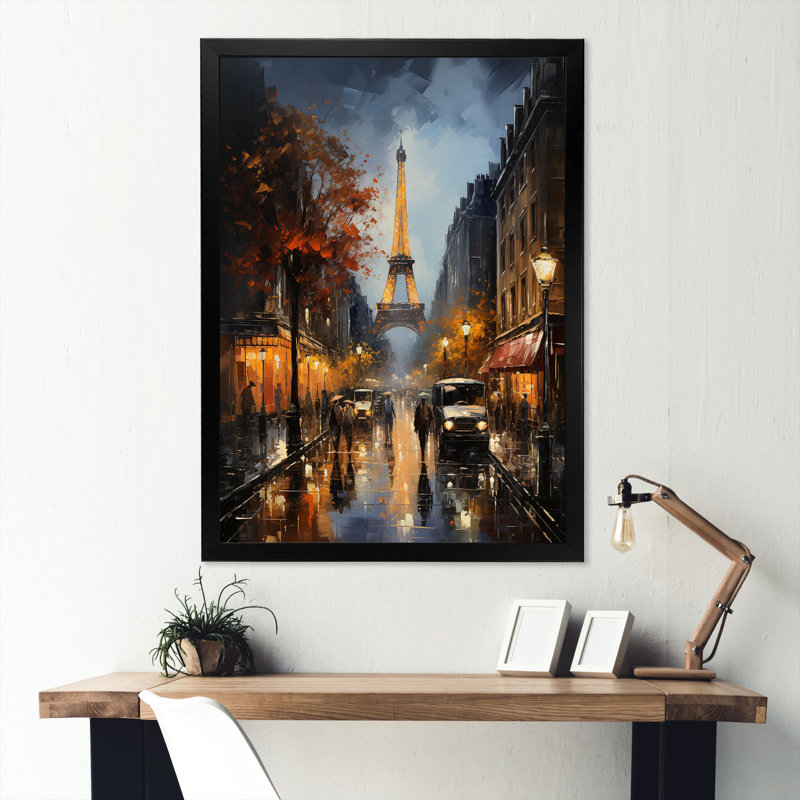 Boulevards de la Tour Eiffel, impression sur toile, Cadre photo noir simple, H 44 po x l 34 po x P 1,5 po