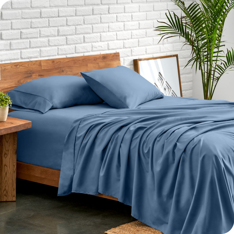 Bare Home Ultra-Soft Microfiber Sheet Set, Queen Sheet Set + 1 Fitted Sheet + 2 Pillowcases, Coronet Blue