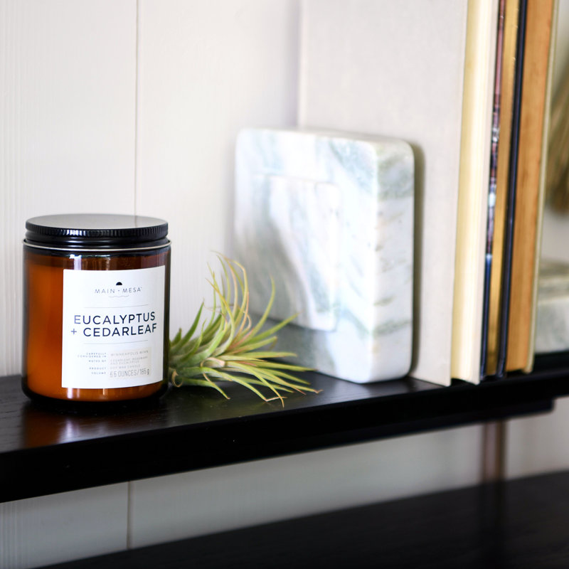 Main & Mesa Amber Lidded Amber Glass Jar Candle