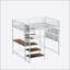 Full Size Loft Metal Bed With White