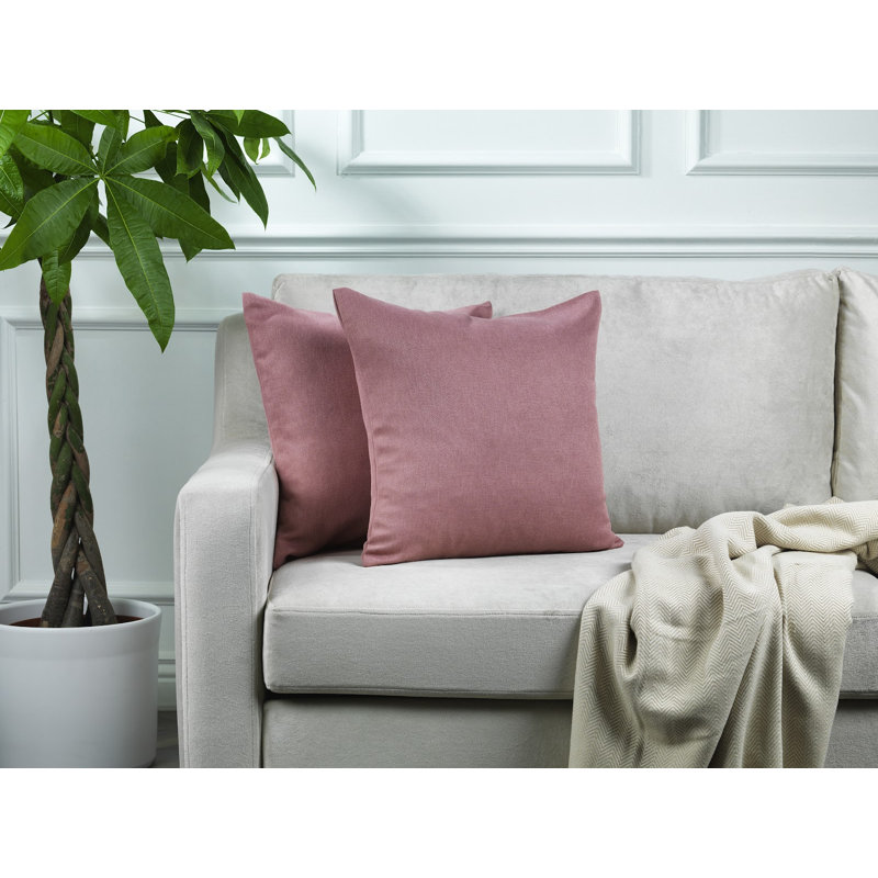 Housses de coussin rectangulaires en lin uni, Rose rose