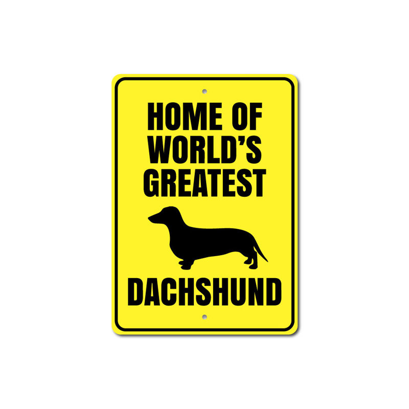 «Greatest Dachshund» en aluminium, H 18 po x l 12 po x P 0,06 po