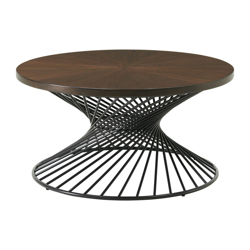 Garin Round Coffee Table in Walnut
