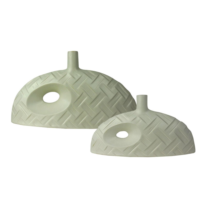 Dezja Ceramic Novelty Medium Table Vase Set, Green, 11" H x 9" W x 16" D