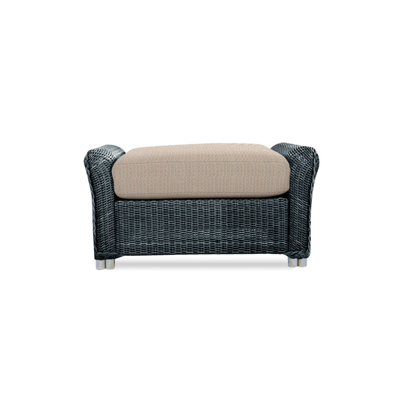Reflections Outdoor Ottoman, Pewter, Demo Oatmeal