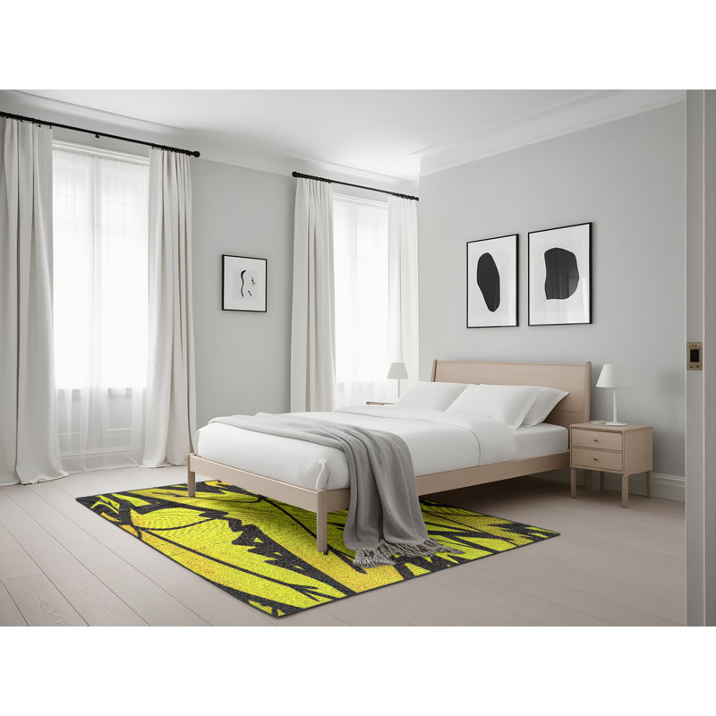 Tapis de surface verte à motif de mer, Rectangle 5 pi x 7 pi
