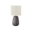 Lighting, H 19 po, lampe de table, céramique grise, abat-jour ivoire / crème, contemporain