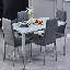 Glass Top Metal Base Dining Table-1415480827