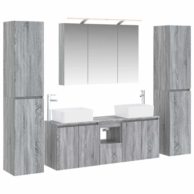 Vanity & Mirror Set, Grey