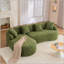 Canapé modulaire Boneless, méridienne modulaire, 3 places avec tissu en chenille grain de bois, canapé vert émeraude avec 4 coussins, canapé éponge haute densité pour le salon et l’appartement