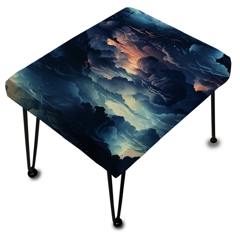 Noir Skies Moody Patterns - Abstract Rectangle Ottoman