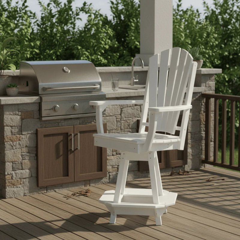 Chaise pivotante Keystone Amish Co. Sunburst, Blanc brillant