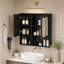 Armoire de toilette murale 2 en 1 avec miroir, étagères réglables et portes à fermeture en douceur-1094523028