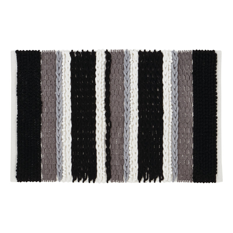 Textured Stripe Bath Mat