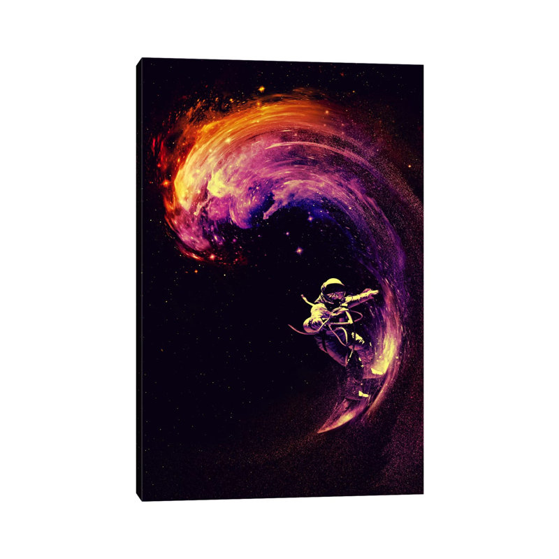 Space Surfing by Nicebleed - Wrapped Canvas Print, 30.48cm H x 20.32cm W x 1.91cm D