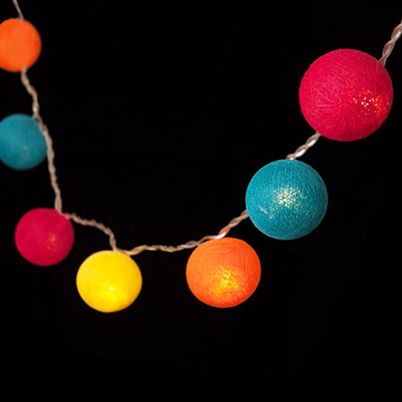 Misti LED Cotton Ball String Light, 10 Lamps - 5 Metre Long
