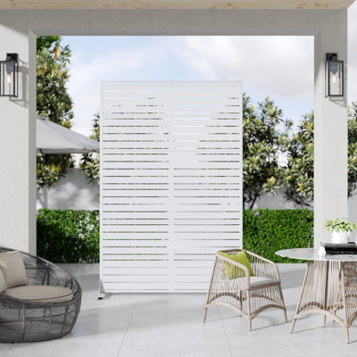 72"H×47"W×16"D Outdoor Metal Privacy Screen Garden Trellis Lattice Panel Fence Panel by Wooakway