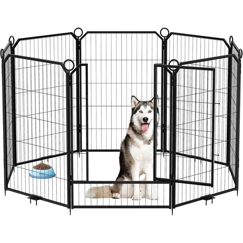 Portable Extra Large Dog Playpen With Gate, 39.5" H x 26.75" W x 1" D