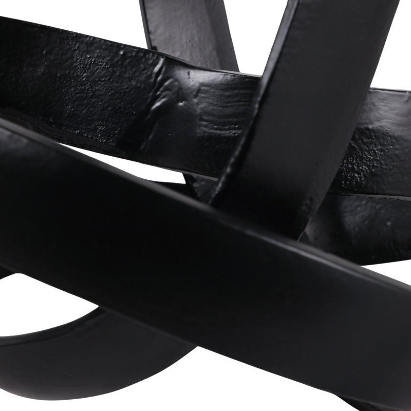 Pièce décorative décorative moderne en aluminium et métal - Noir, Noir, noir, noir, noir, H 11 po x l 10,5 po x P 10 po