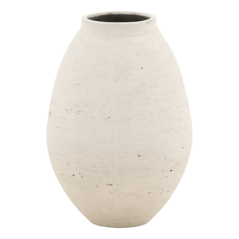 Vase Charon, H 13,4 po x l 11 po x P 11 po, Blanc antique